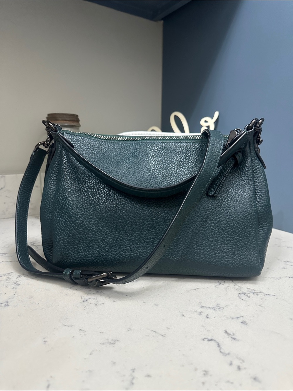 Coach Shay Crossbody Pebbled Leather Bag in Green